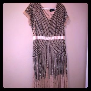 Ashro - Hand-Beaded Evening Gown - Size 16W